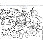 Animals of creation coloring book with crayons