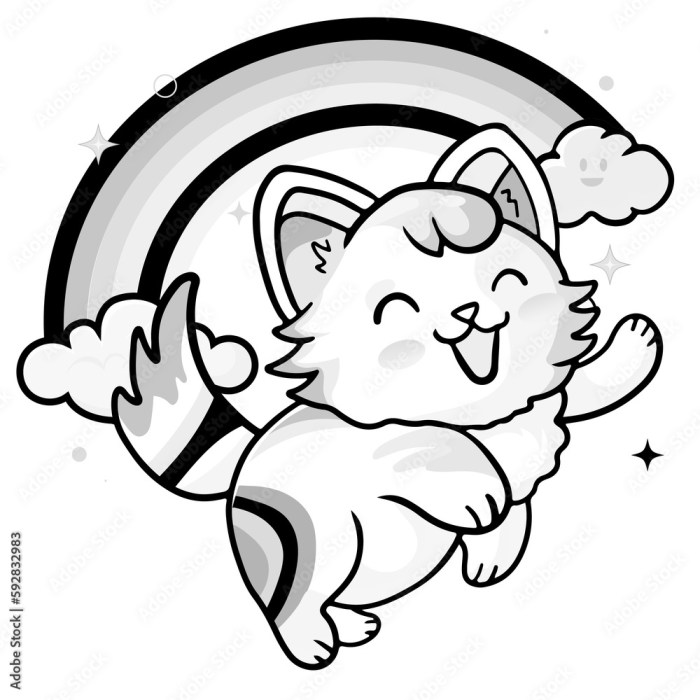 Anime cats coloring sheets printible