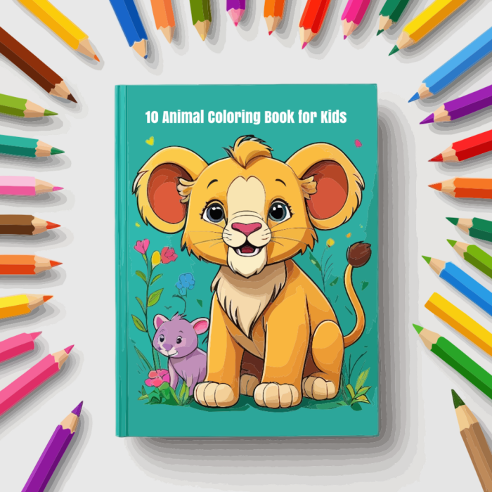 Animal coloring book cartoon