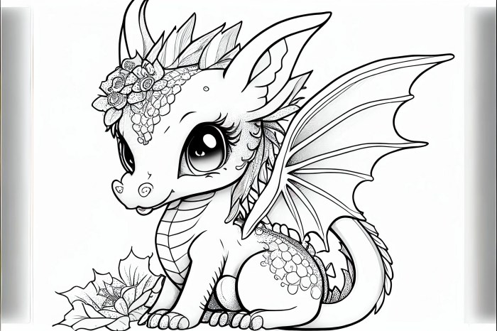 Cute dragon animal coloring pages