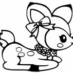 Cute adorable deer animals coloring page