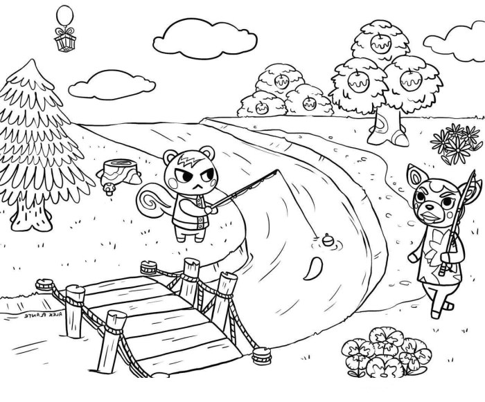 Animal crossing coloring page apollo