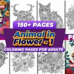 Animal flowers coloring pages