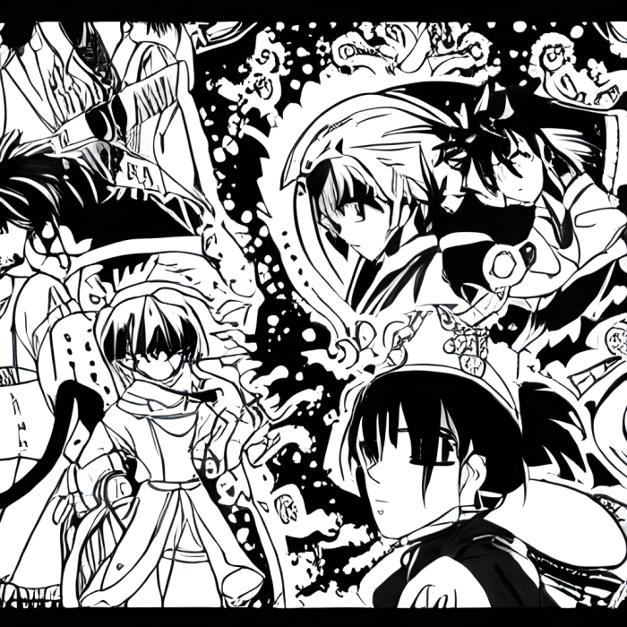 Anime coloring pages black and white