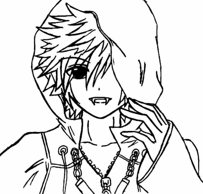 Anime boy coloring pages vampire