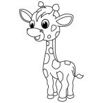 Coloring pages cute animals giraffe