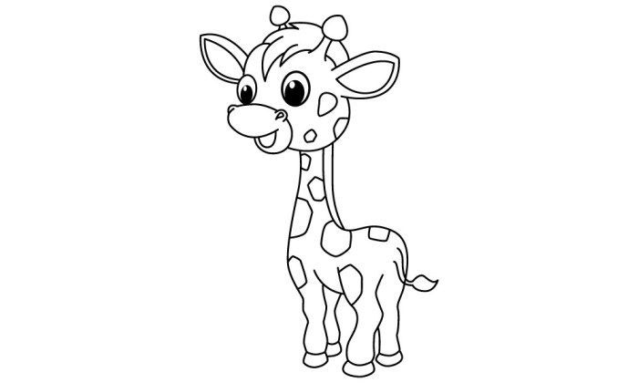 Coloring pages cute animals giraffe