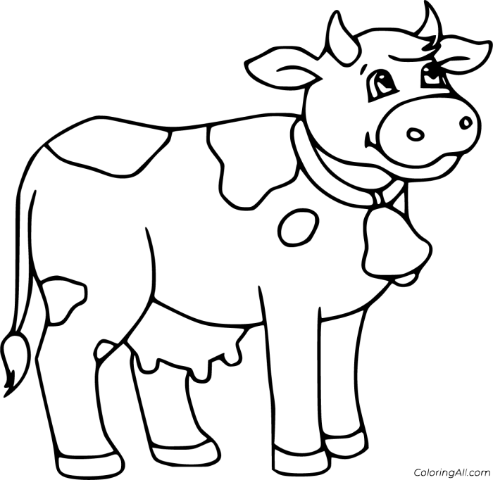 Animated cow dairy coloring