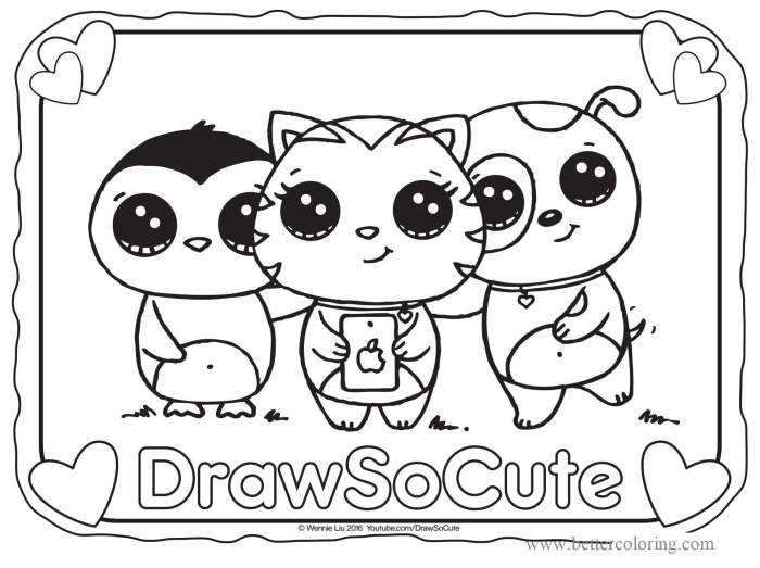 Coloring sheets animals cute