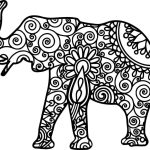 Mandala coloring elephant pages intricate hard colouring zentangle print drawing adult kids animal elephants book hindu gangster animals mandalas printable