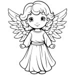 Angel animals coloring page