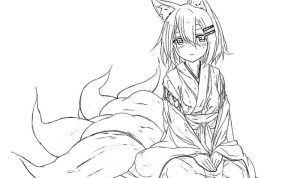 Free coloring pages of anime foxes