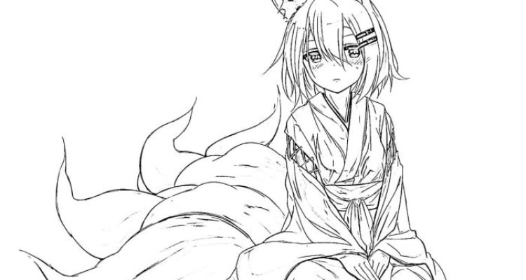 Free coloring pages of anime foxes