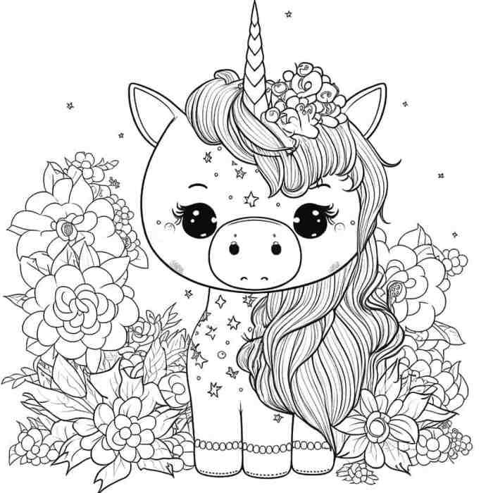 Animals in stable coloring page