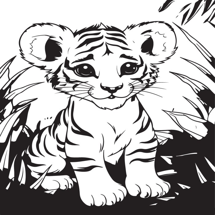 Animated baby tigers coloring pages