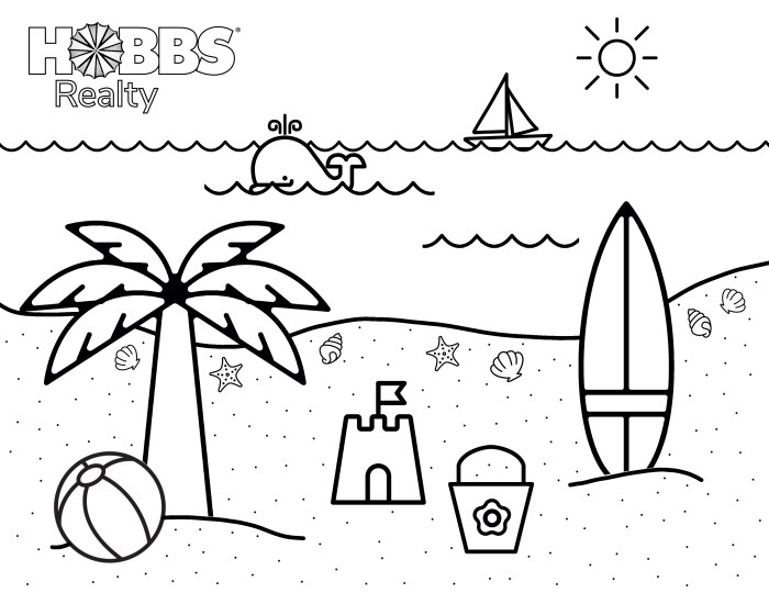 Animal beach fun coloring pages