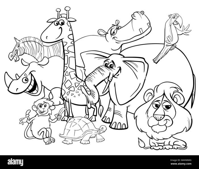 Animal safari coloring page