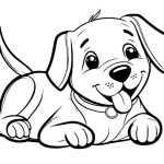 Dog face animal printable for kids coloring