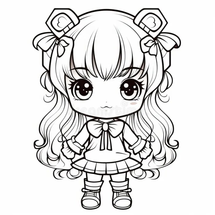 Anime coloring page detailed