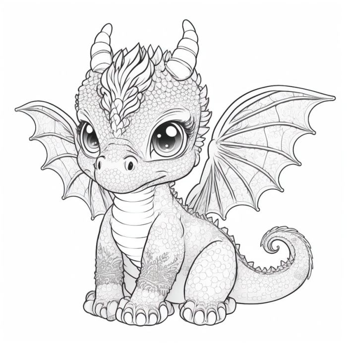 Cute dragon animal coloring pages