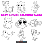 Printable coloring pages animals cute