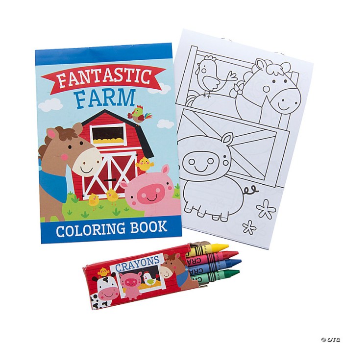 Animals of creation coloring book with crayons