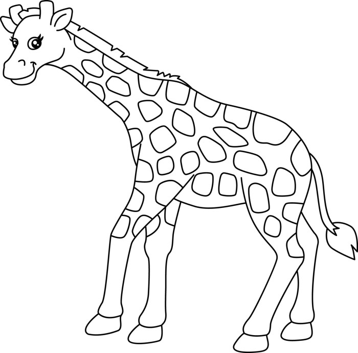 Coloring pages cute animals giraffe