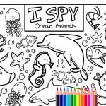 Animals eating sea trash coloring sheets