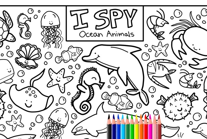 Animals eating sea trash coloring sheets