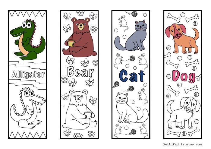 Animal coloring book marks