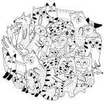 Animal coloring sheets in circles