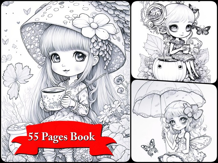 Animated glitter coloring book anime manga