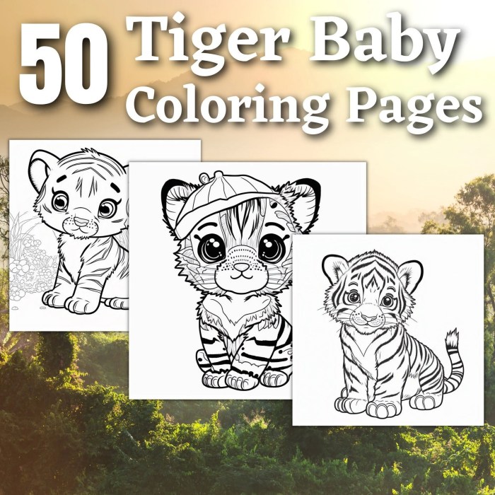 Animated baby tigers coloring pages