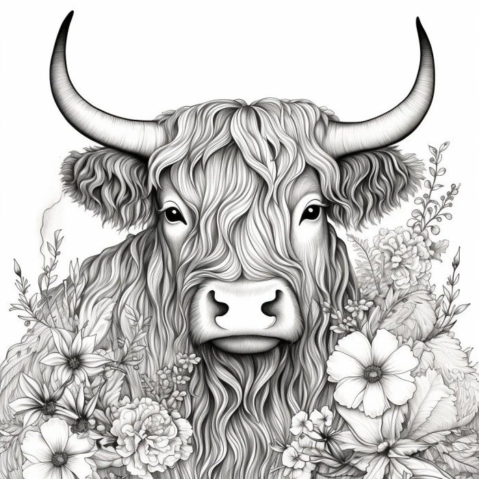 Animal coloring pages cow