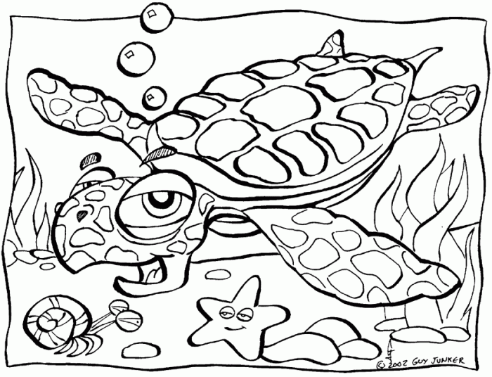 Free coloring sheets of sea animals