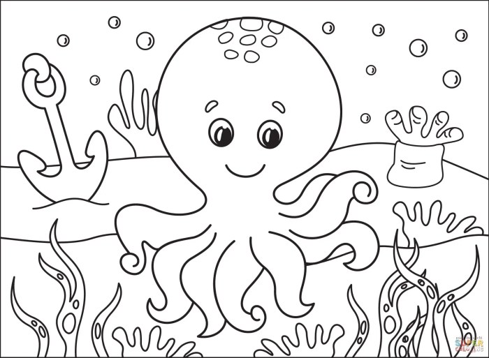 Animal coloring pages octopus