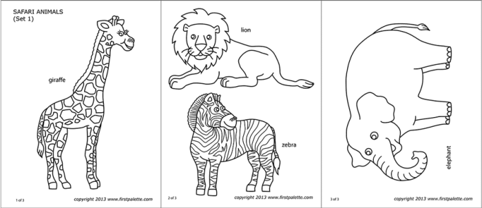 Animated jungle animal coloring pages