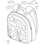 Animals with back packs coloring page