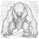 Coloring pages of anime werewolf grup