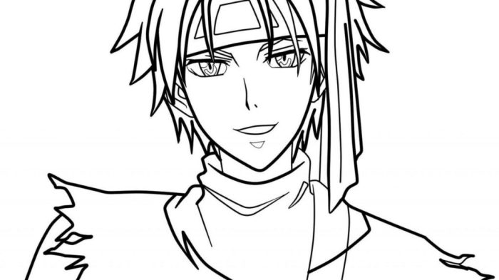 Anime boy coloring pages full body