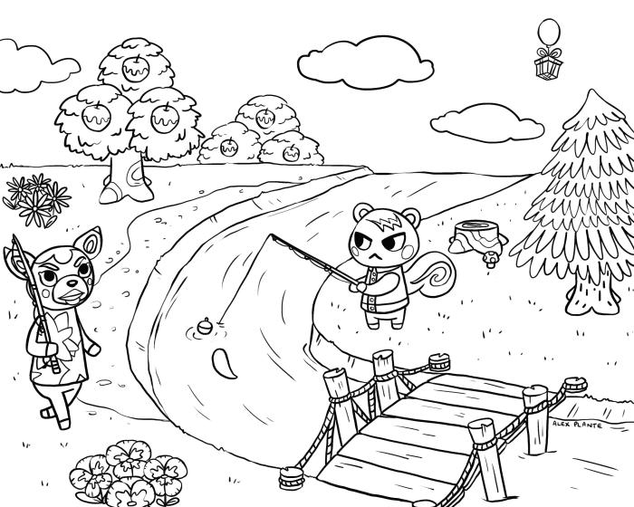 Animal crossing coloring page apollo