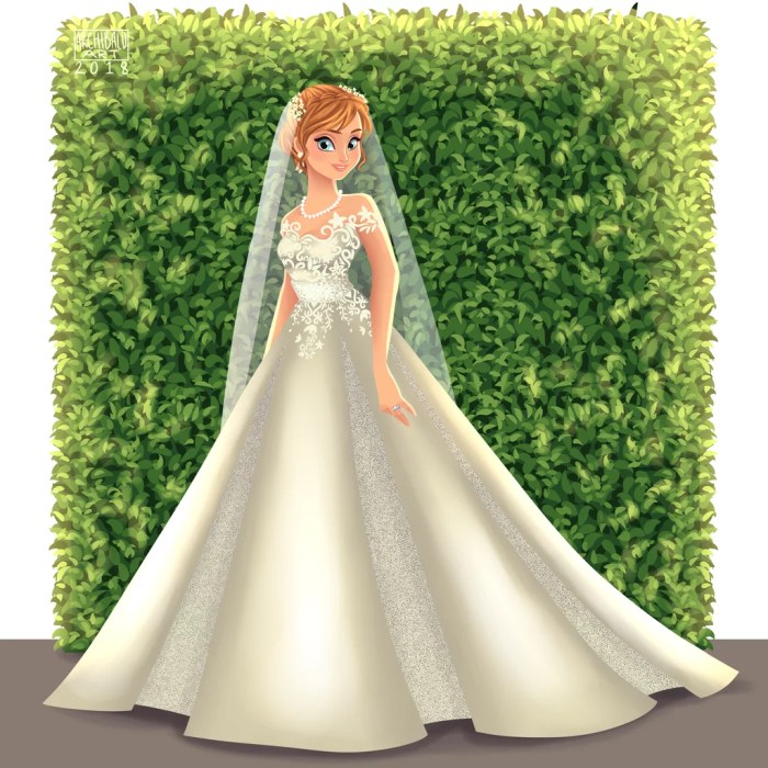 Disney princess in wedding dresses