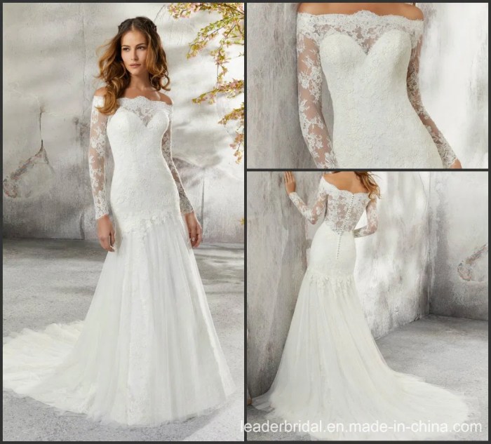 Wedding dress with long sleeves