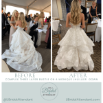 Bustle wedding dress before and after