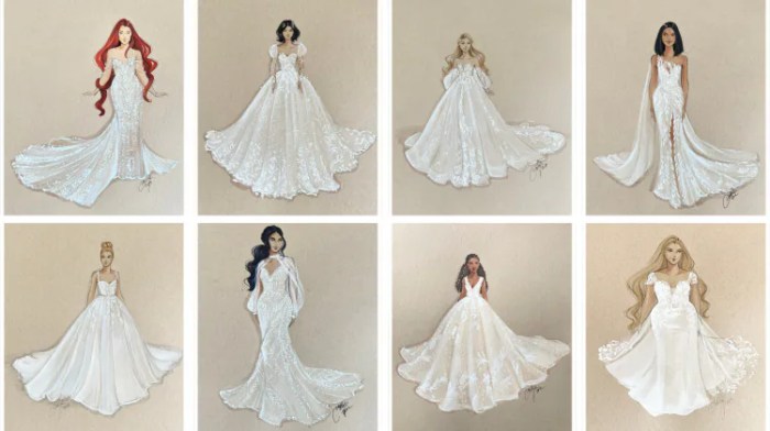 Disney princess in wedding dresses