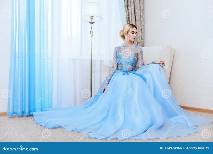 Long blue dress for wedding